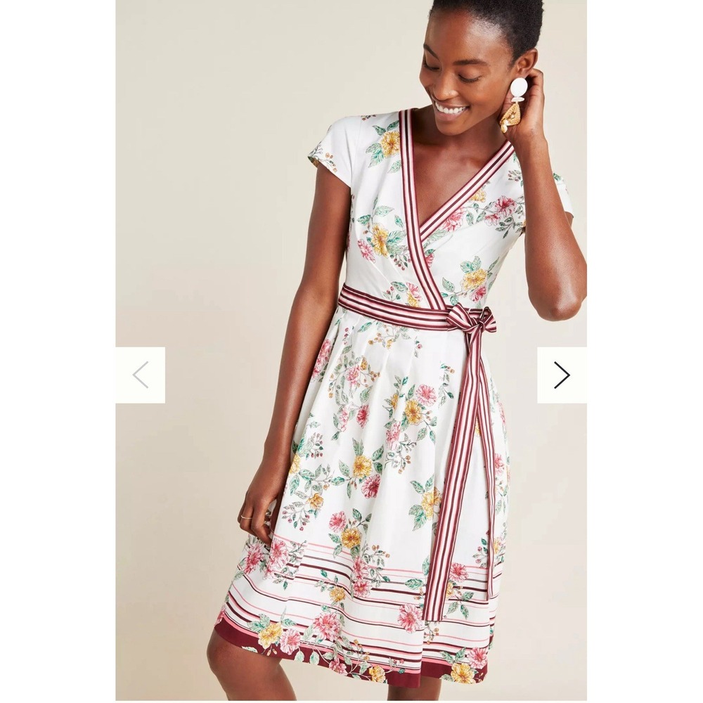 Anthropologie Gal Meets Glam Teresa Floral‎ Wrap Dress Size 6 Tradwife